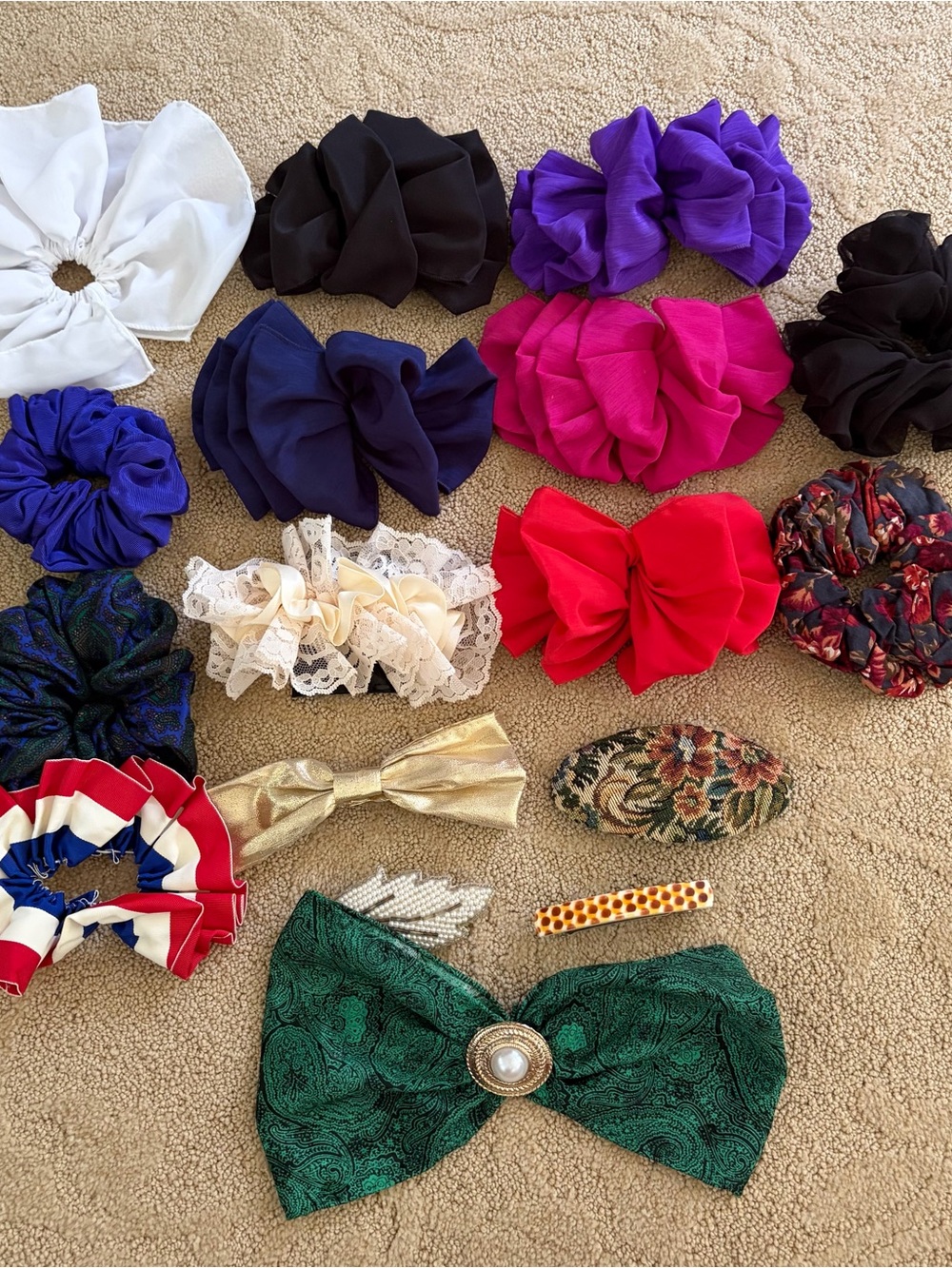 Lot of Hair Clips and Scrunchies